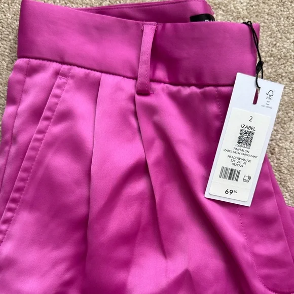 Dynamite Fuchsia Satin Cargo Trousers - Picture 7 of 7